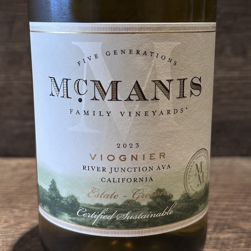 Mcmanis Viognier River Junction California　ヴィオニエ･リヴァージャンクション カリフォルニア 2023