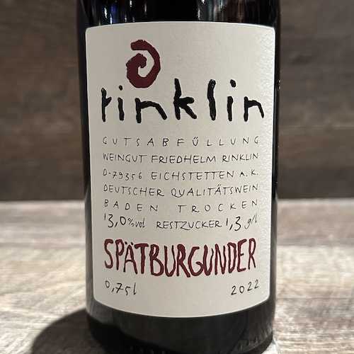 Rinklin Spätburgunder trocken　シュペート･ブルグンダー 2022